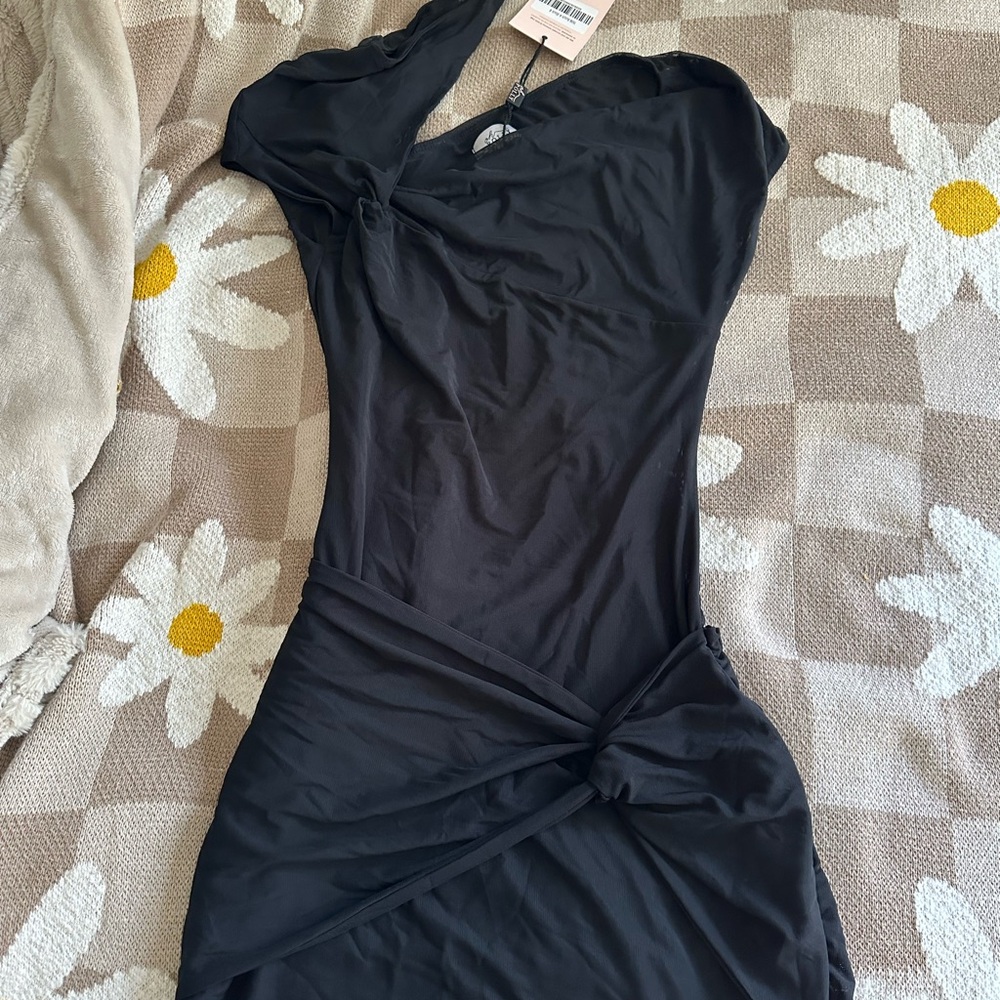 Aurelia Mesh Cap Sleeve Cut Out Mini Dress